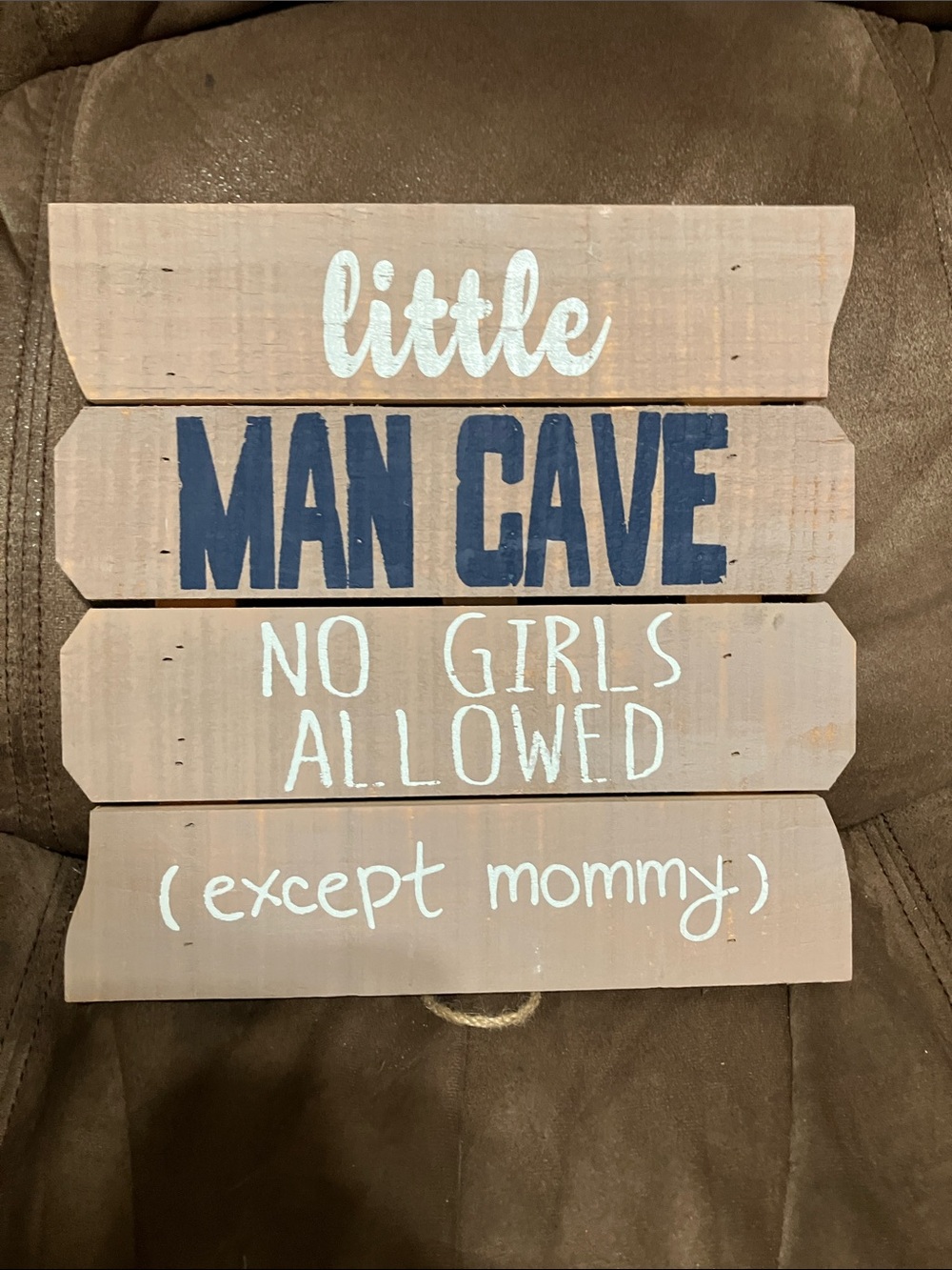 Hobby Lobby Little Man Cave Wall Sign - Brown and Blue